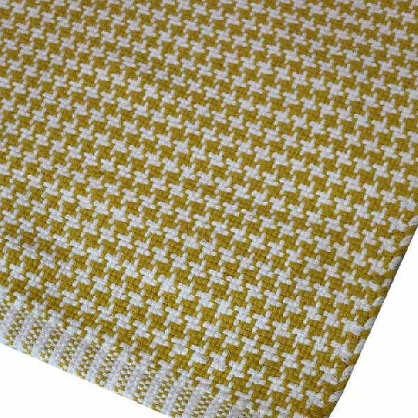 Yellow Hand Woven Cross Stars Cotton Rug 02
