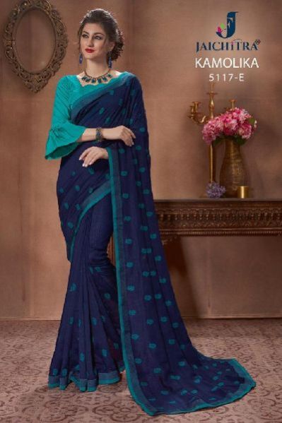 D No. 5117-E Vichitra Silk Saree