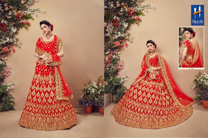 D No. S.04 Velvet Bridal Lehenga