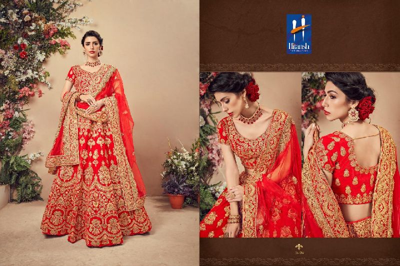 D No. S.06 Velvet Bridal Lehenga