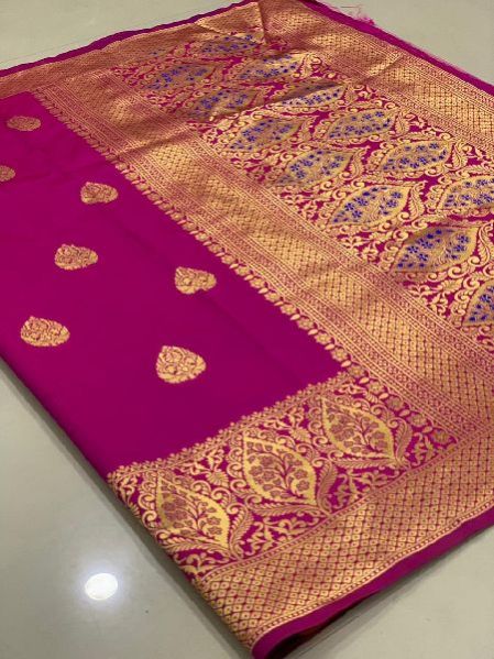 Purple Traditional Banarasi Silk Sarees 01