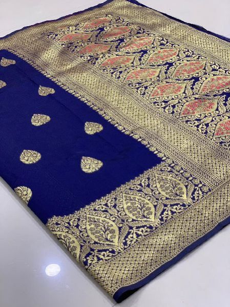 Royal Blue Traditional Banarasi Silk Sarees 01