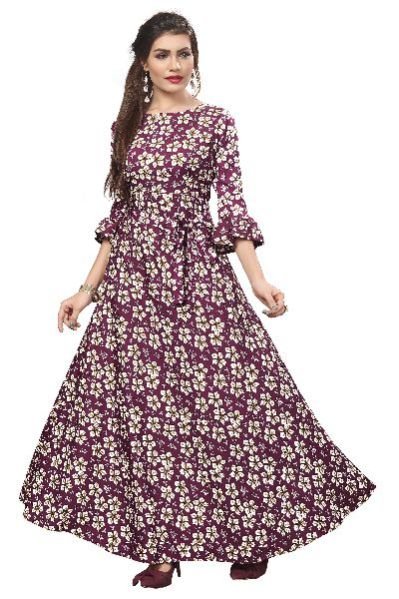 G-154 Printed Designer Gown