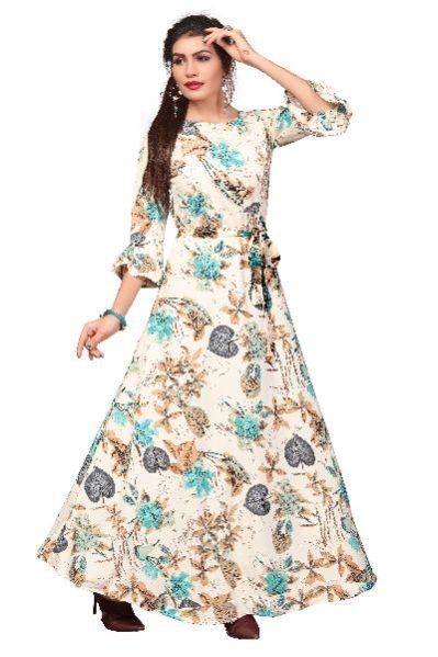 G-155 Printed Designer Gown