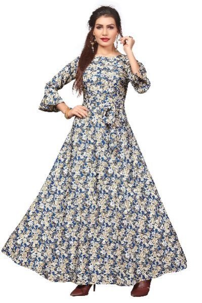 G-157 Printed Designer Gown