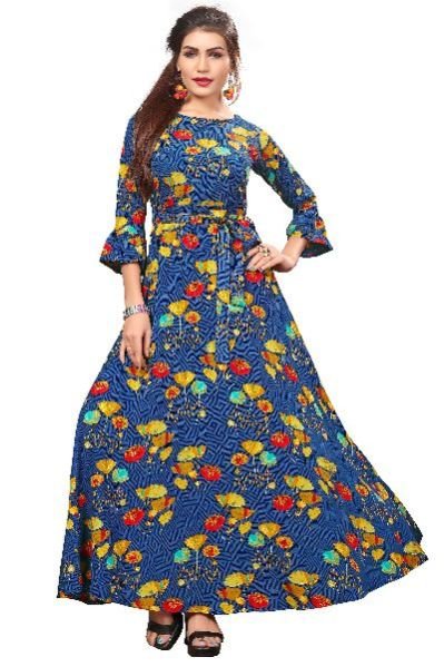 G-158 Printed Designer Gown