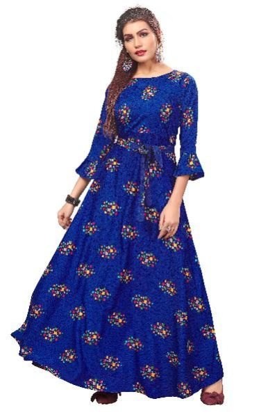 G-160 Printed Designer Gown