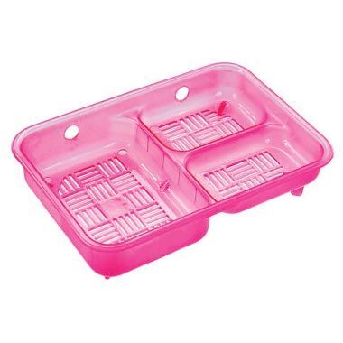 3 in 1 Pink Plastic Soap Case