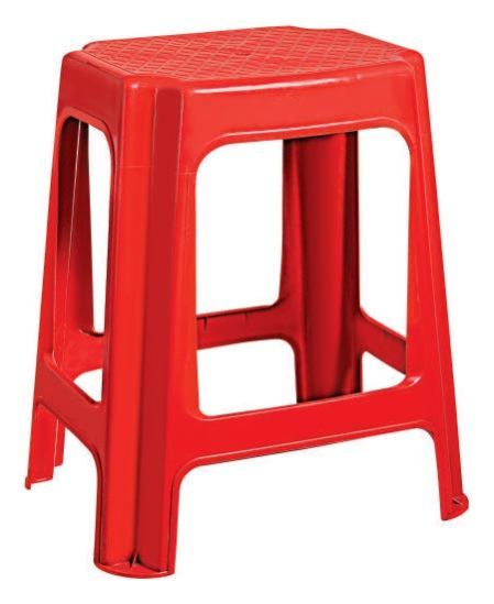 Tip Top Plastic Red Fancy Stool