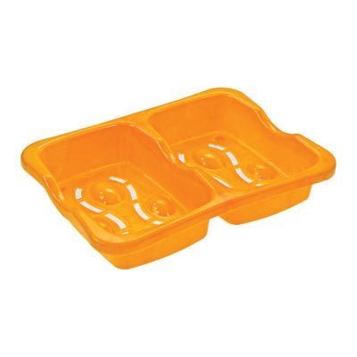 Twin Yellow Plastic Soap Case