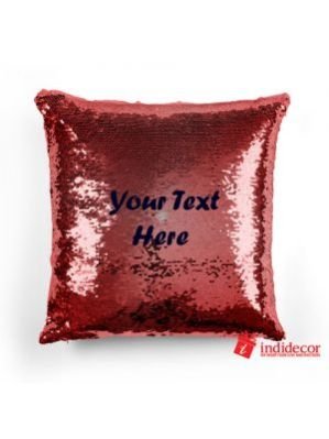 Sequin Mermaid 2 Layer Red Magical Cushion