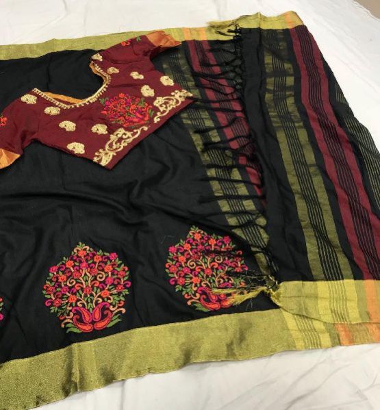 W-1101 Embroidery Work Sarees