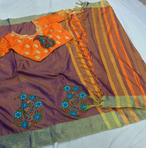 W-1102 Embroidery Work Sarees