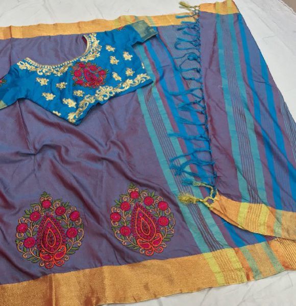 W-1107 Embroidery Work Sarees