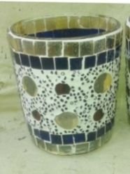 JSE-187 Glass Mosaic T-Light Candle Holder