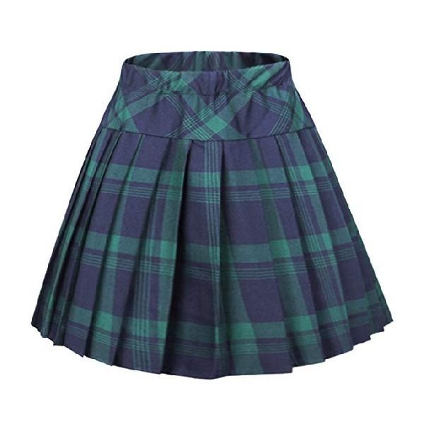 School Checkered Skirt 01