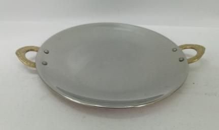 Copper Steel Hammered Round Tawa  01