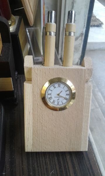 Wooden Table Top Pen Stand 02