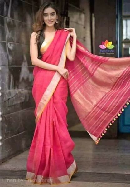 Pure Linen Saree 02