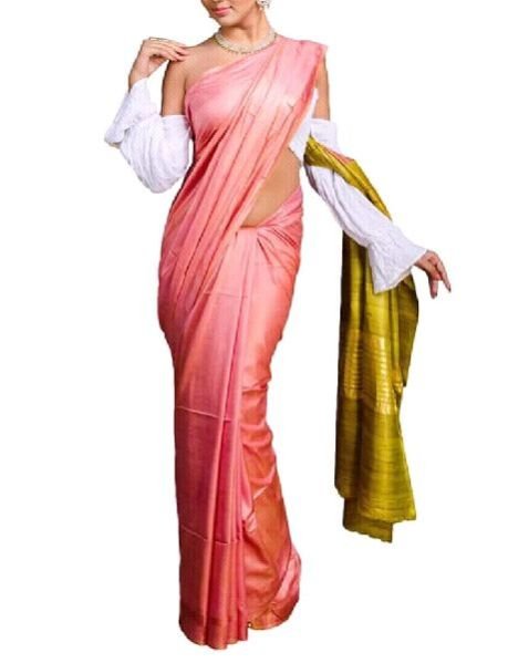 Silk Staple Ghicha Pallu With Zari Border Saree 10