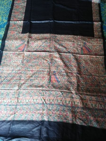 Tassar Ghicha Hand Painting Silk Saree 01