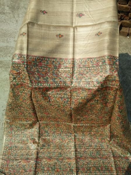 Tassar Ghicha Hand Painting Silk Saree 02