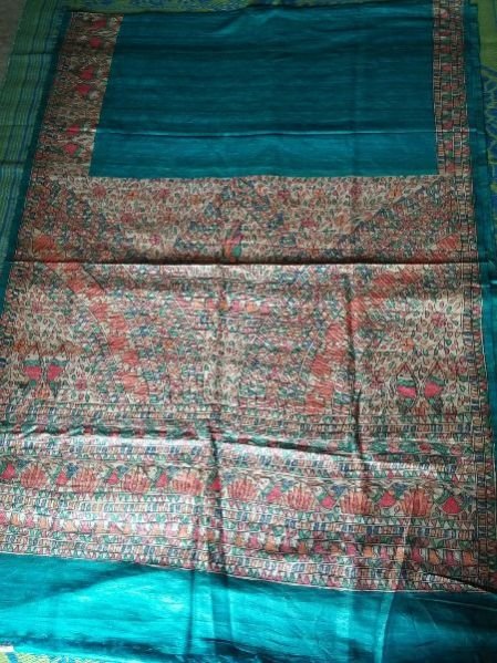 Tassar Ghicha Hand Painting Silk Saree 03