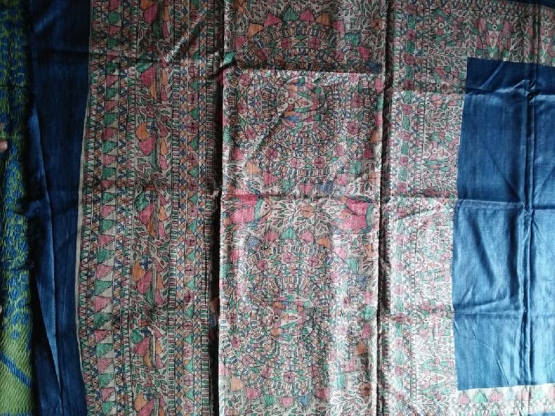 Tassar Ghicha Hand Painting Silk Saree 09