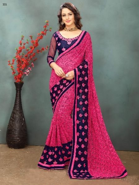 OF221_1 Rubyza-2 Georegette Sarees