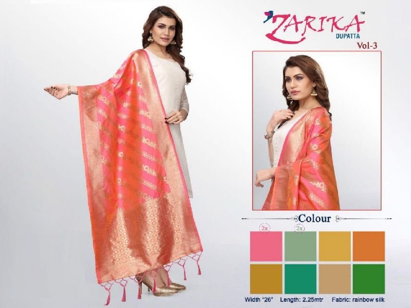Zarika VOL-3 Rainbow Silk Dupatta 01