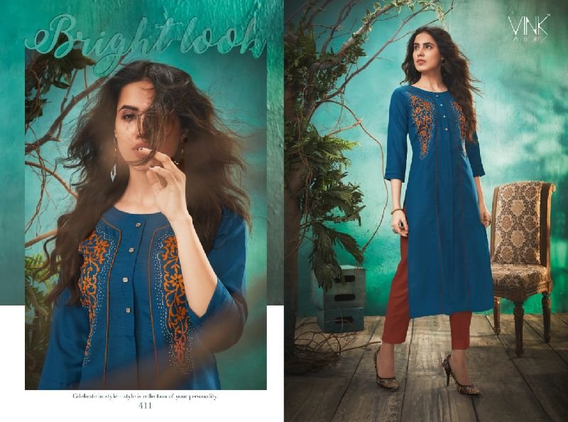 411 Vink Applique Kurti