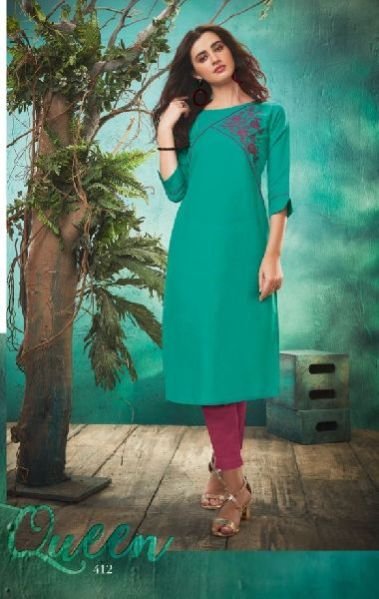 412 Vink Applique Kurti