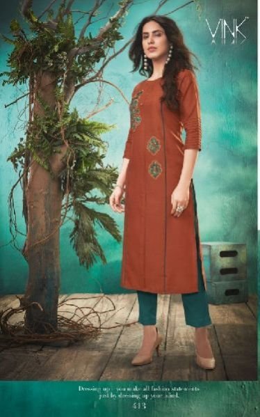 413 Vink Applique Kurti