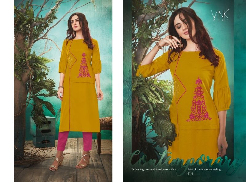 414 Vink Applique Kurti
