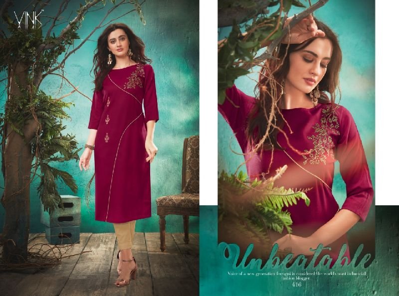 416 Vink Applique Kurti