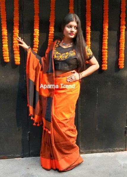 Plain Khadi Saree 02