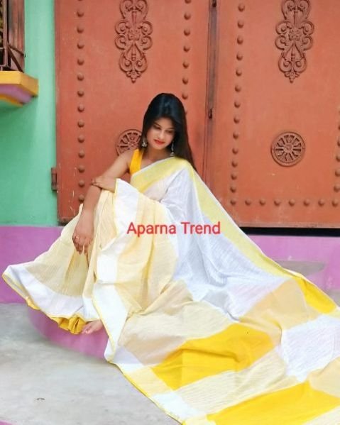 Plain Khadi Saree 04