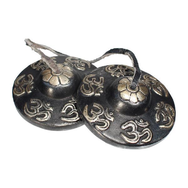 Black Om Tingsha Cymbals Bell