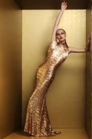 Long Golden Sequin Gown