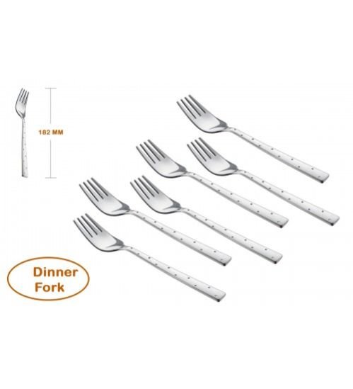 White Dot Dinner Fork