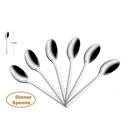 White Dot Dinner Spoon