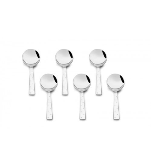 White Dot Soup Spoon