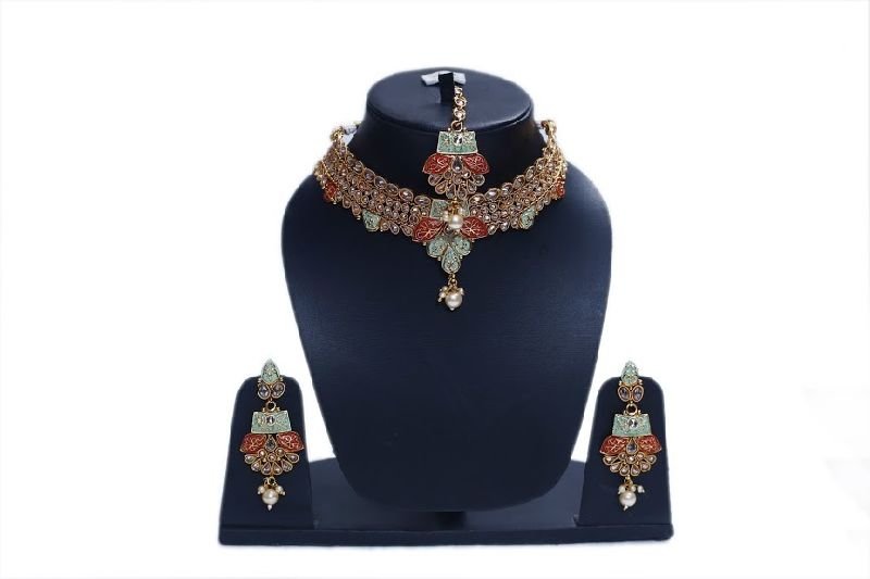 Meenakari Pearl Necklace Set