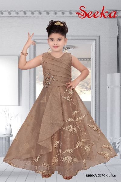 5676 Coffee Girls Gown
