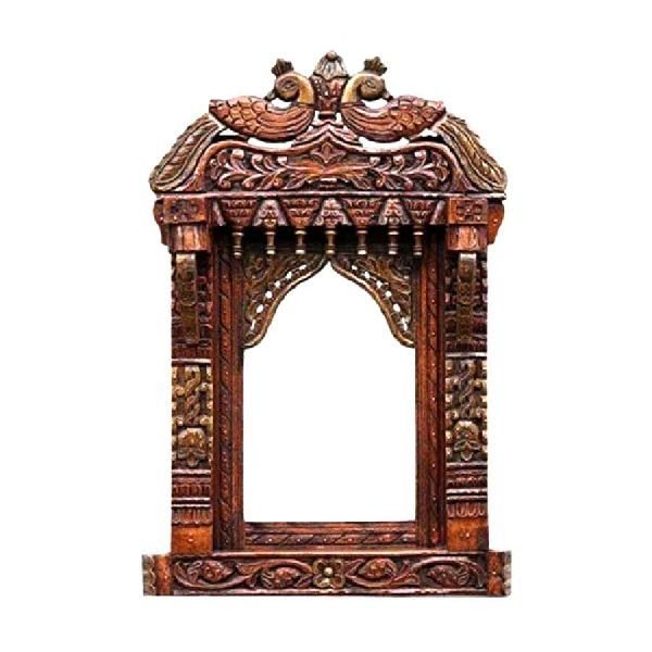 Conventional Pattern Pair Peacock Wooden Jharokha