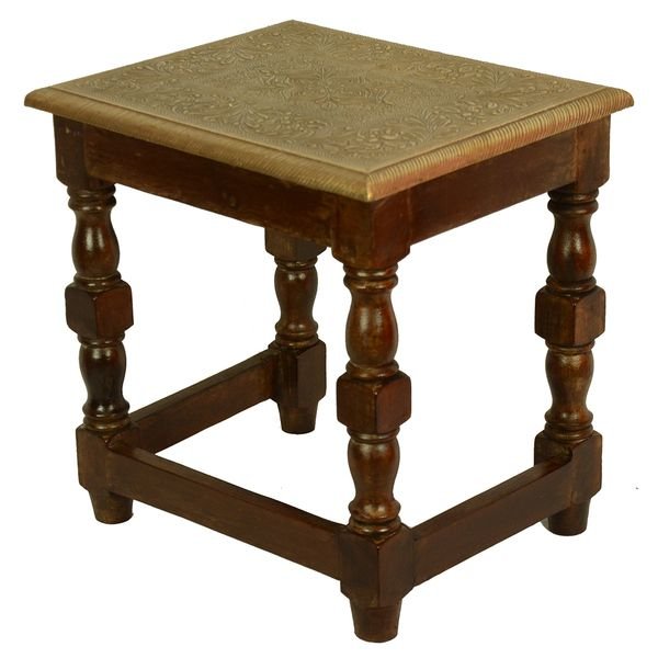 Excellent Brass Fitted Brown Coloured Designer Stool/Table