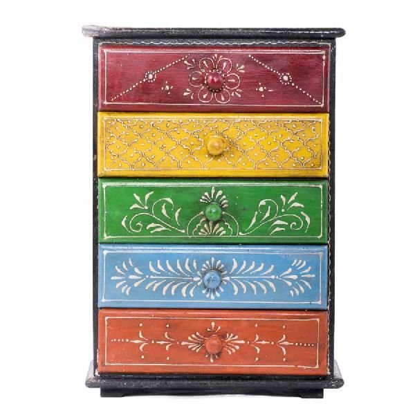 Outstanding Wooden Painted Five Chest Drawer