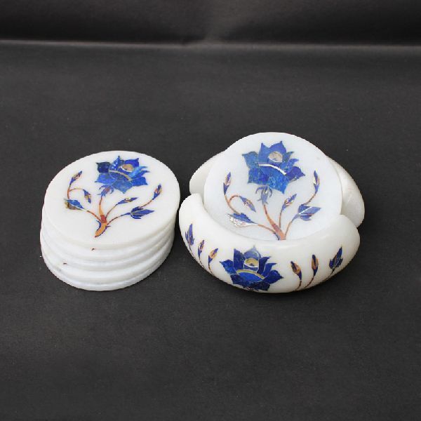 Handcrafted Marble Coaster Set (SAI284)