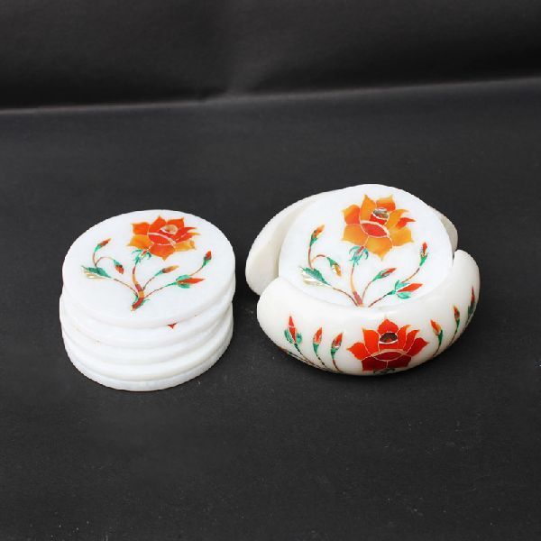 Handcrafted Marble Coaster Set (SAI285)