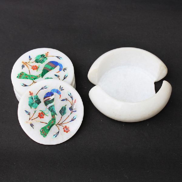 Handcrafted Marble Coaster Set (SAI286)